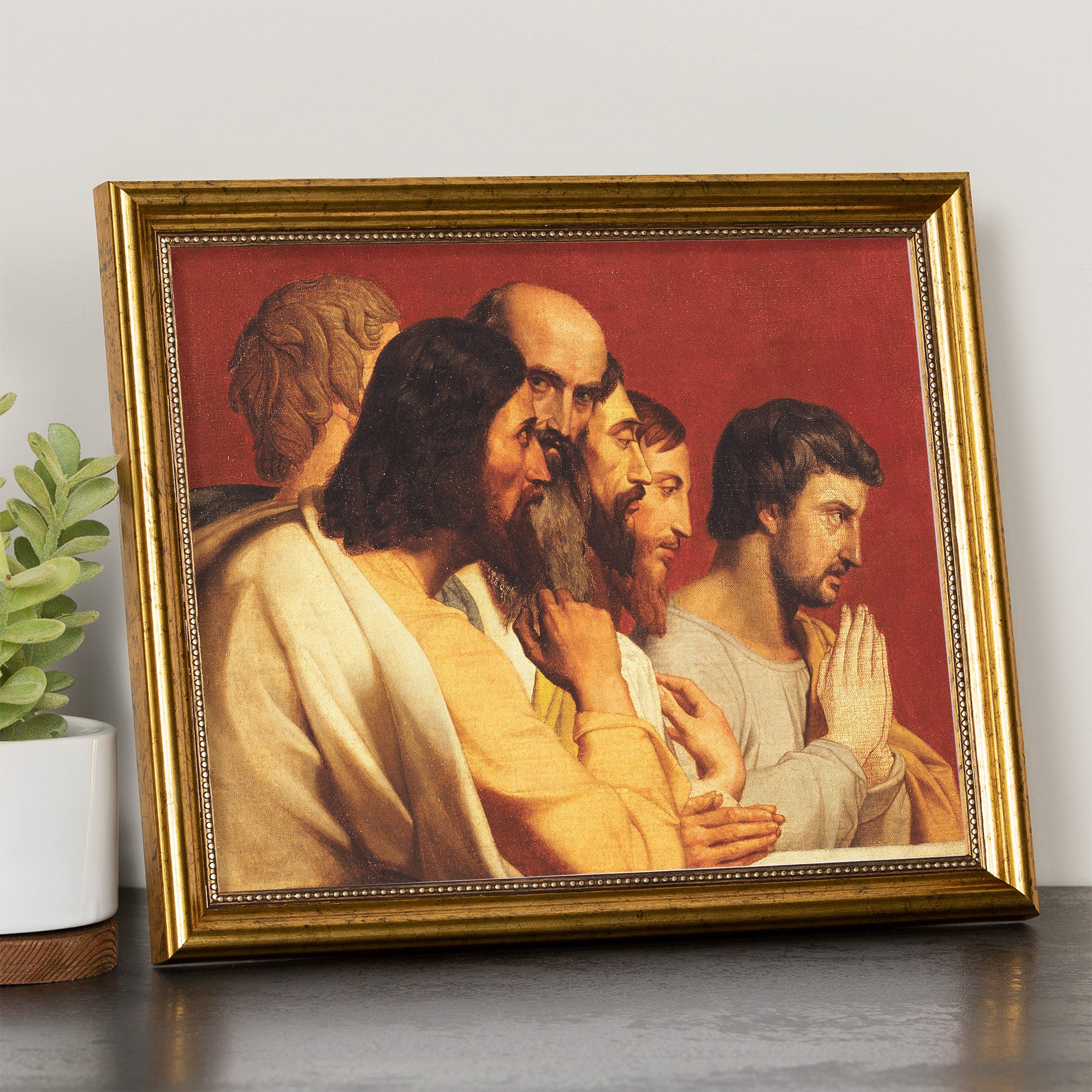 Group of Apostles at the Last Supper Antique Gold Framed Print - 8" x 10"