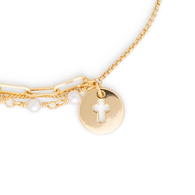 Multi-Strand Pearl & Charm First Communion Bracelet