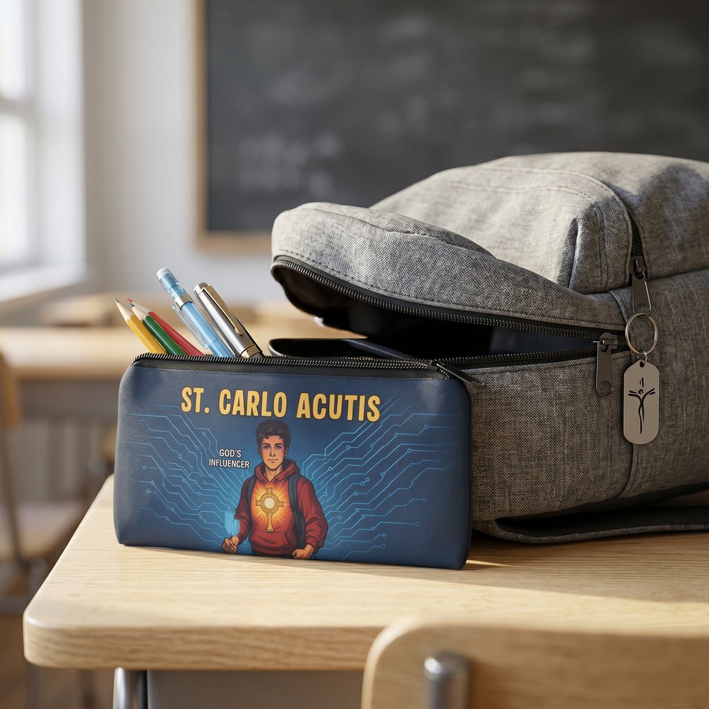 Personalized St. Carlo Acutis Superhero Pencil Pouch
