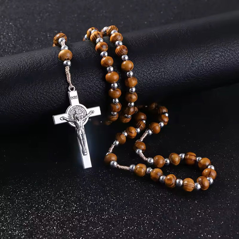 Corded St. Benedict Wood Rosary
