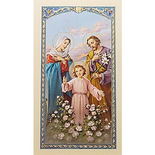 Oracion a la Sagrada Familia (Holy Family) - Spanish Prayer Card