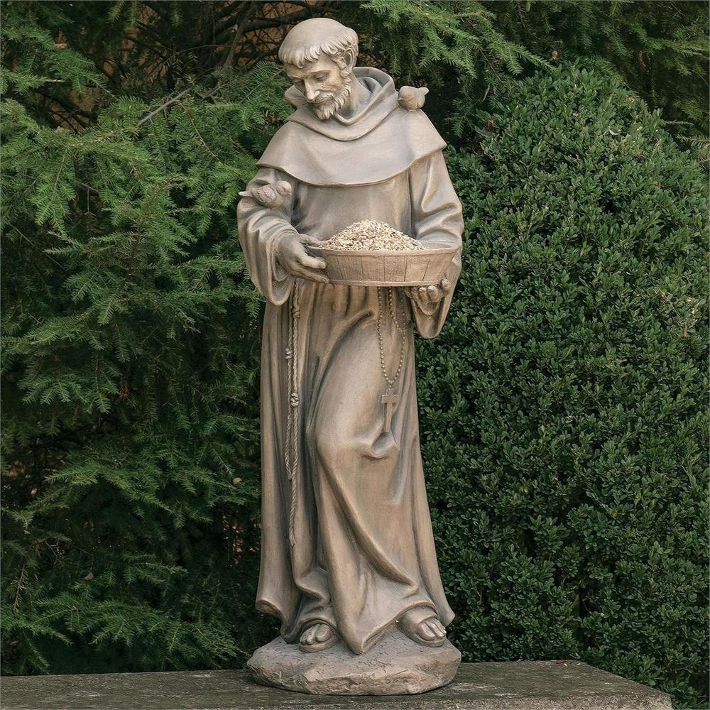 Ivory St. Francis Outdoor Birdfeeder Statue - 45"