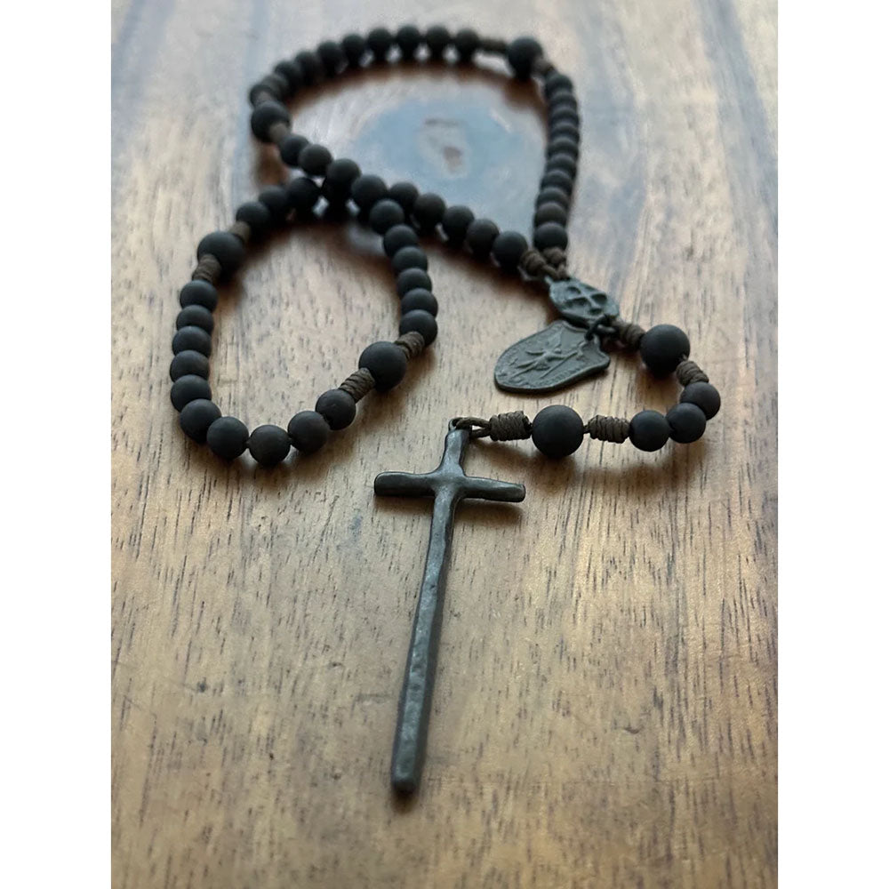Rustic St. Michael Latin Cross Wooden Rosary | The Catholic Company®