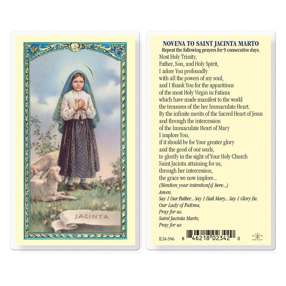 Laminated St. Jacinta Marto Novena Prayer Card