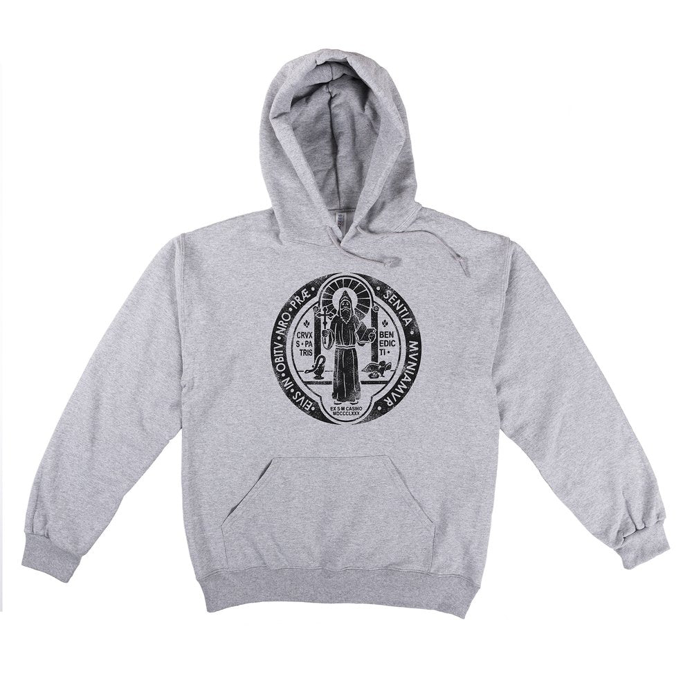St. Benedict Grey Hooded Sweatshirt