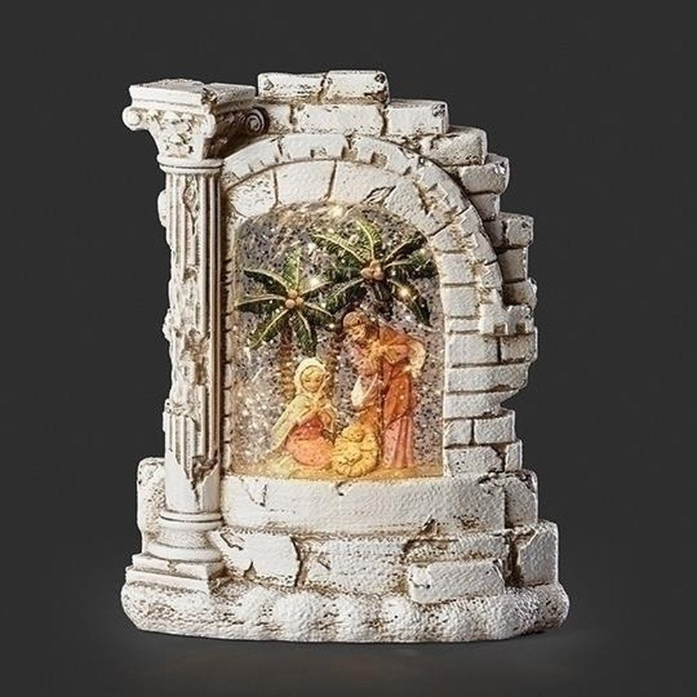 Fontanini Swirl Scene Lighted Holy Family Nativity - 7" (H)