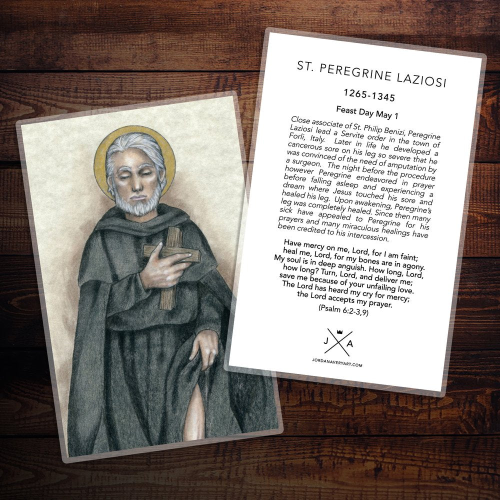 Saint Peregrine Laziosi Large Prayer Card