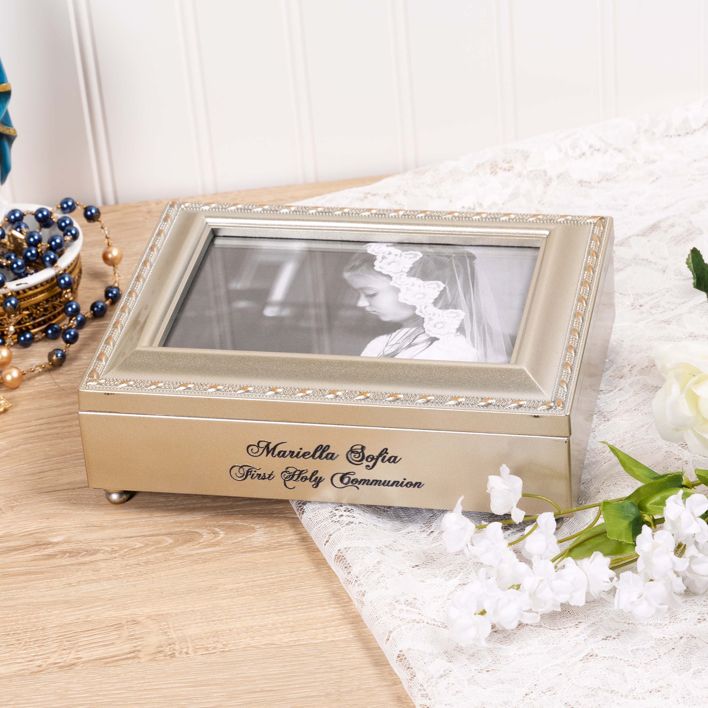 Personalized First Holy Communion Music Box