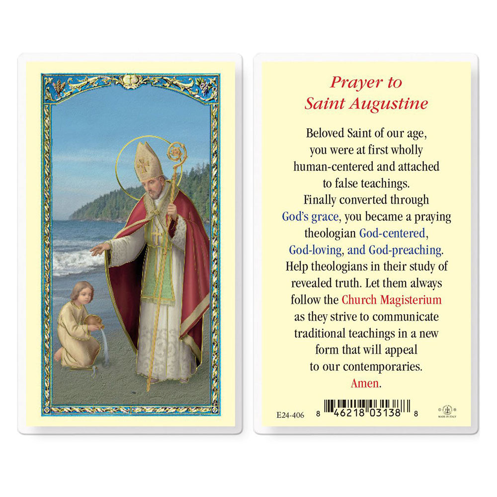 Laminated St. Augustine Prayer Card