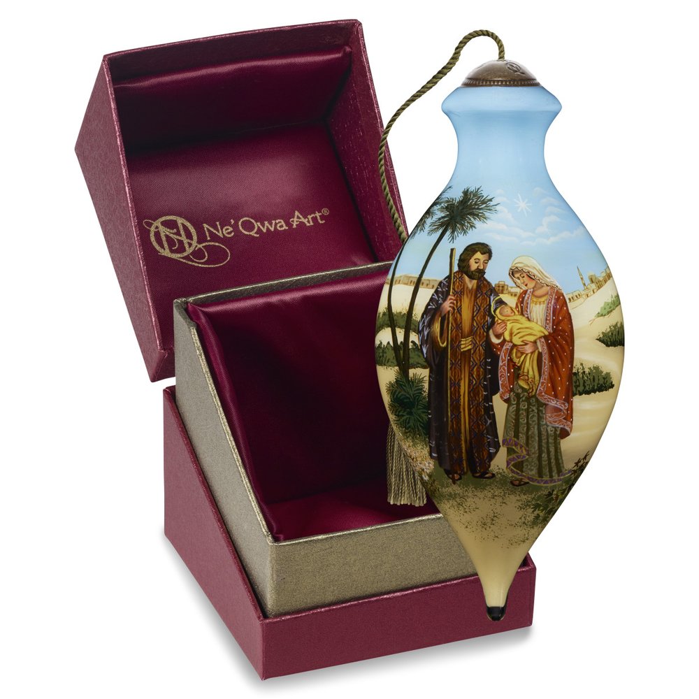 Glory to the Newborn King Blown Glass Ornament