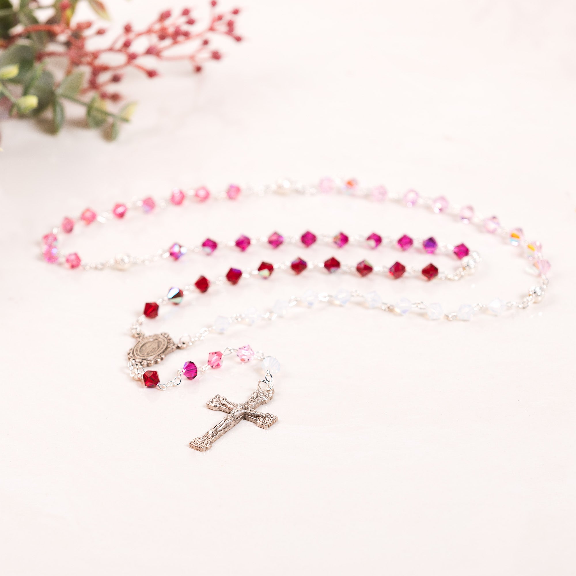 Pink Ombre Italian  Rosary