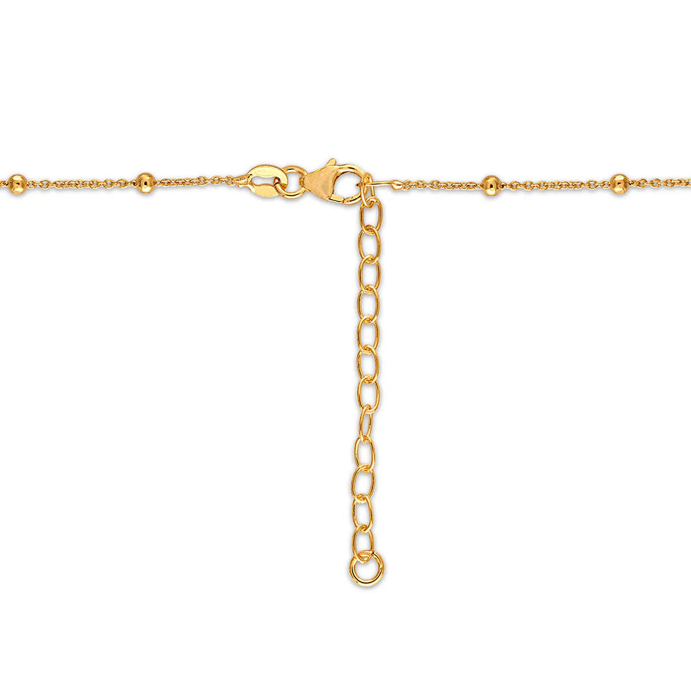 Gold-tone chain necklace with ball accents and adjustable lobster clasp closure.