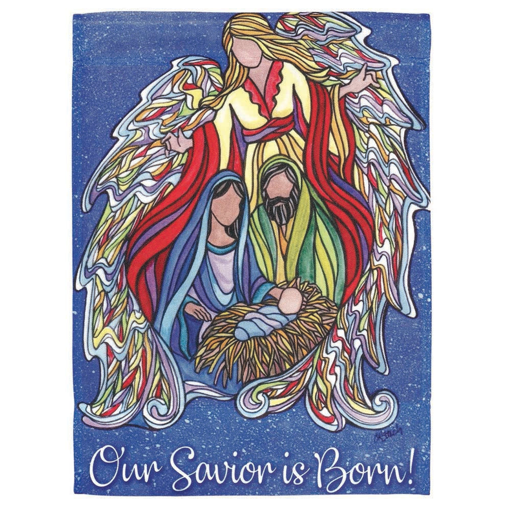 Holy Family with Angel Garden Flag