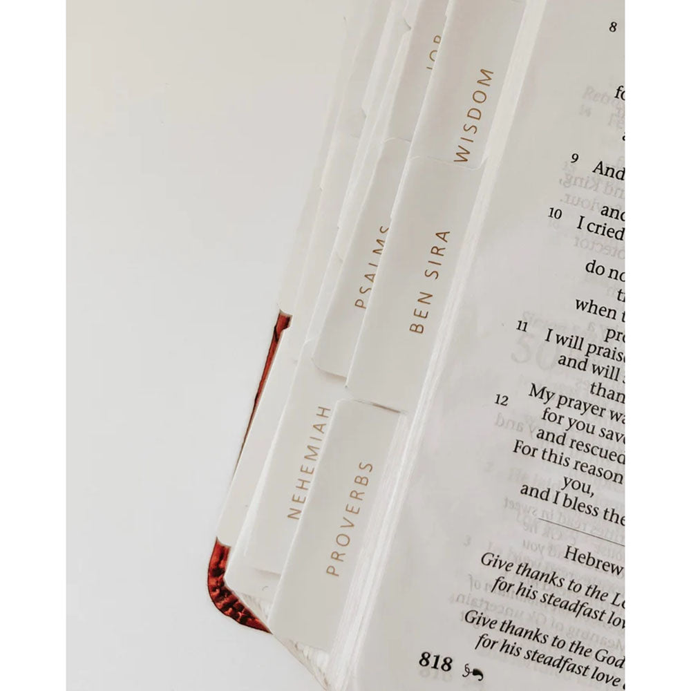Catholic Bible Tabs - Ivory with Gold Foil Lettering