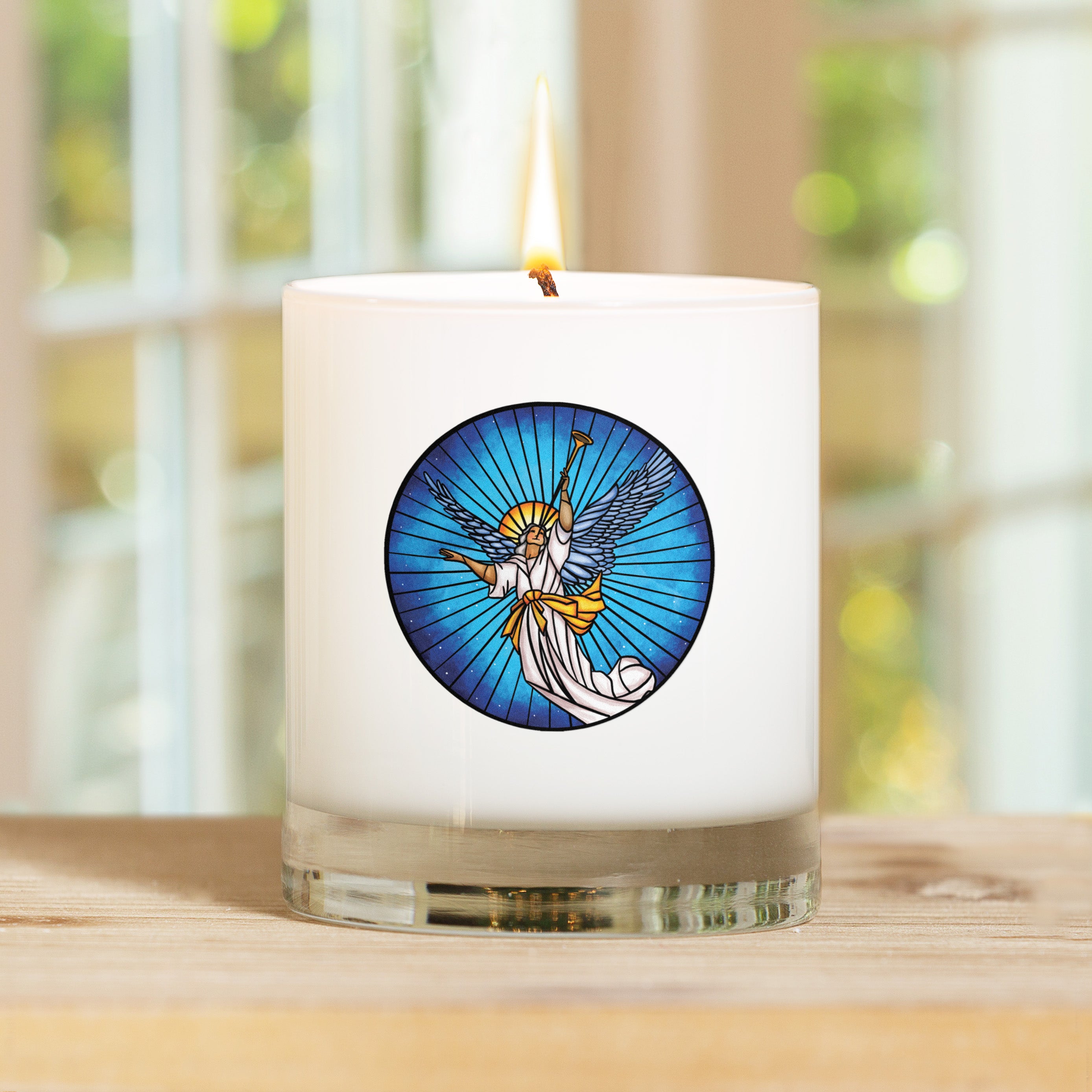 Christmas Angel Stained Glass Candle