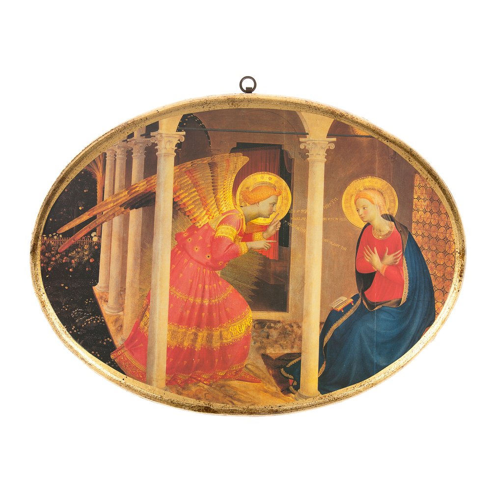 Cortona Annunciation Oval Wood Plaque - 15.8"