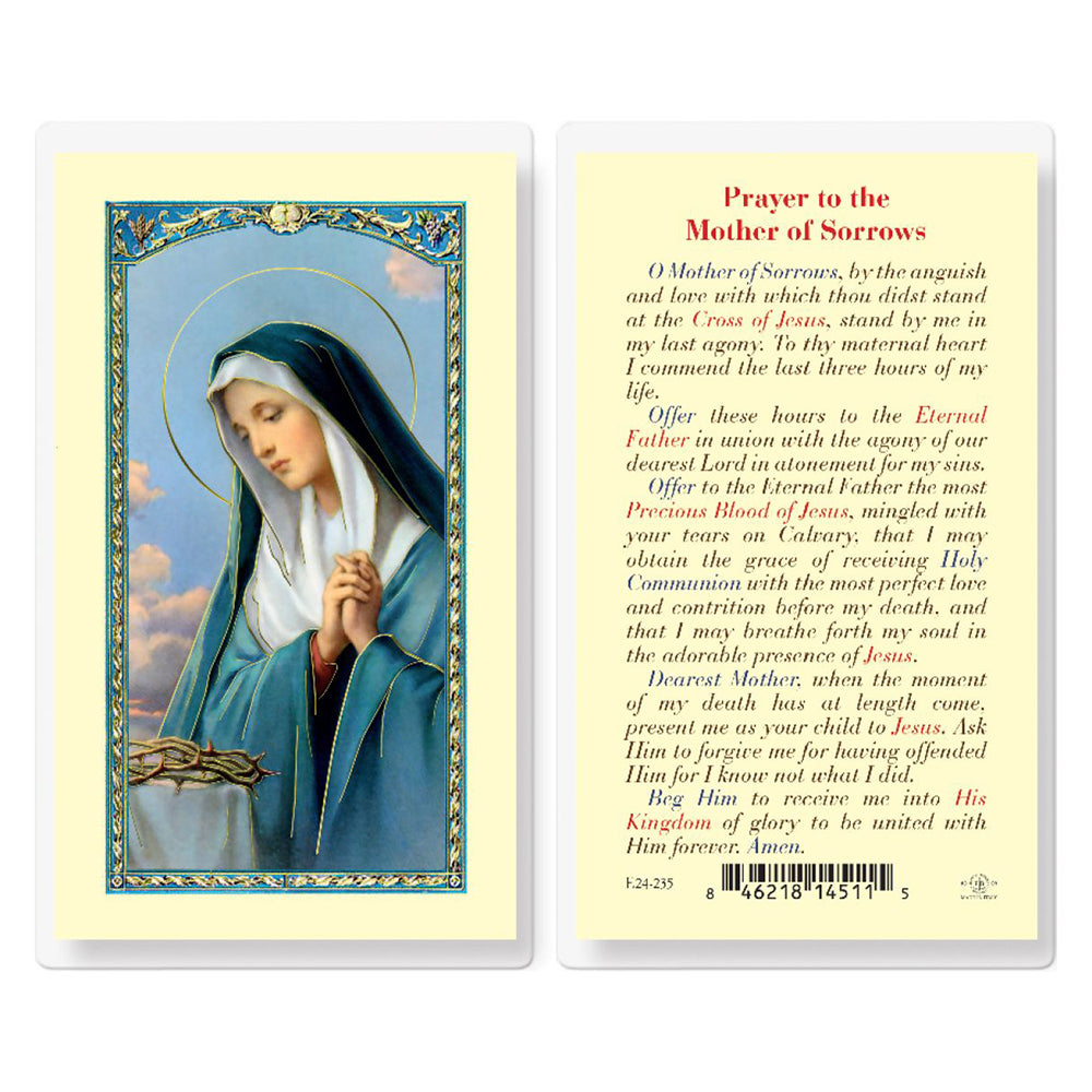 Prayer to the Mother of Sorrow Prayer Card