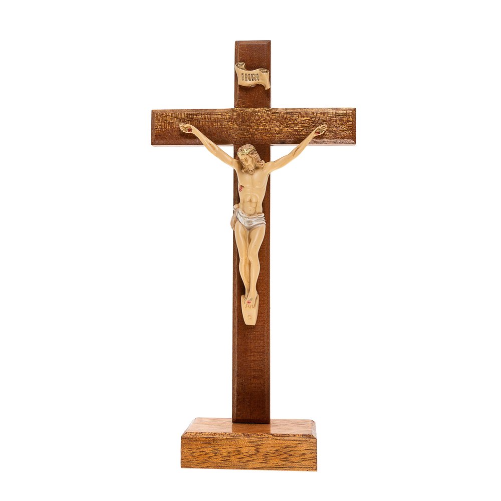 Wood Standing Crucifix 9.5" (H)