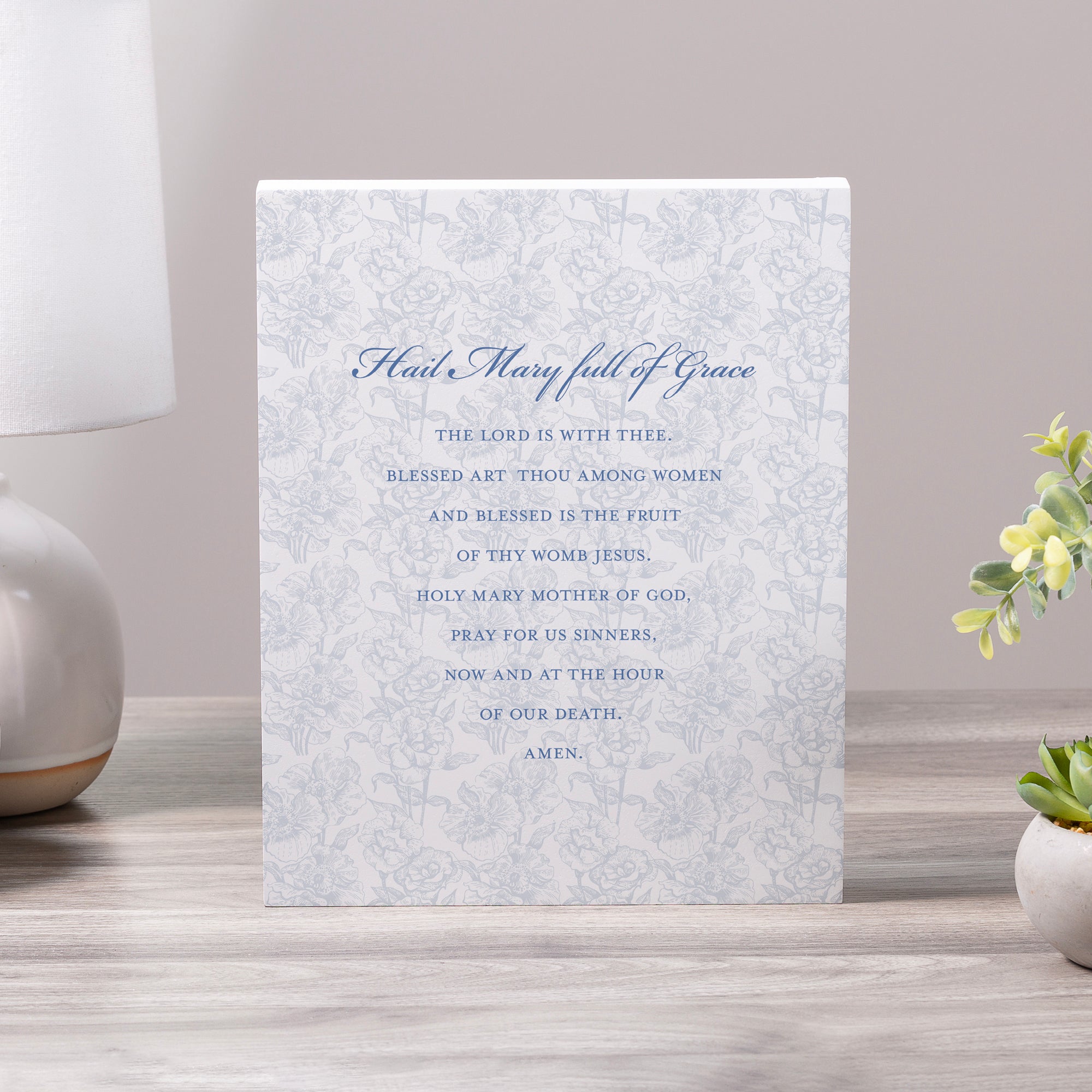 Hail Mary Toile Art Plaque - 10"