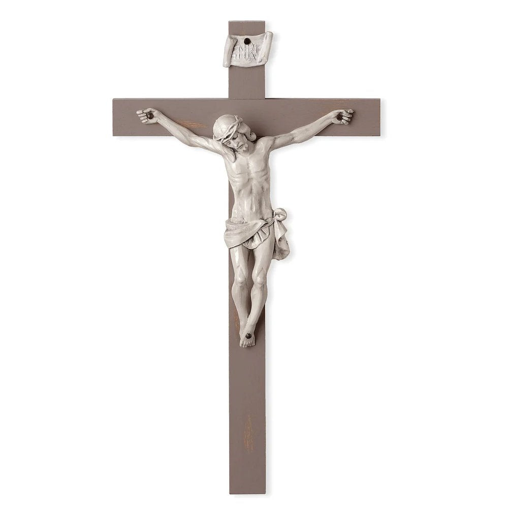 Grey Farmhouse Wall Crucifix - 12"