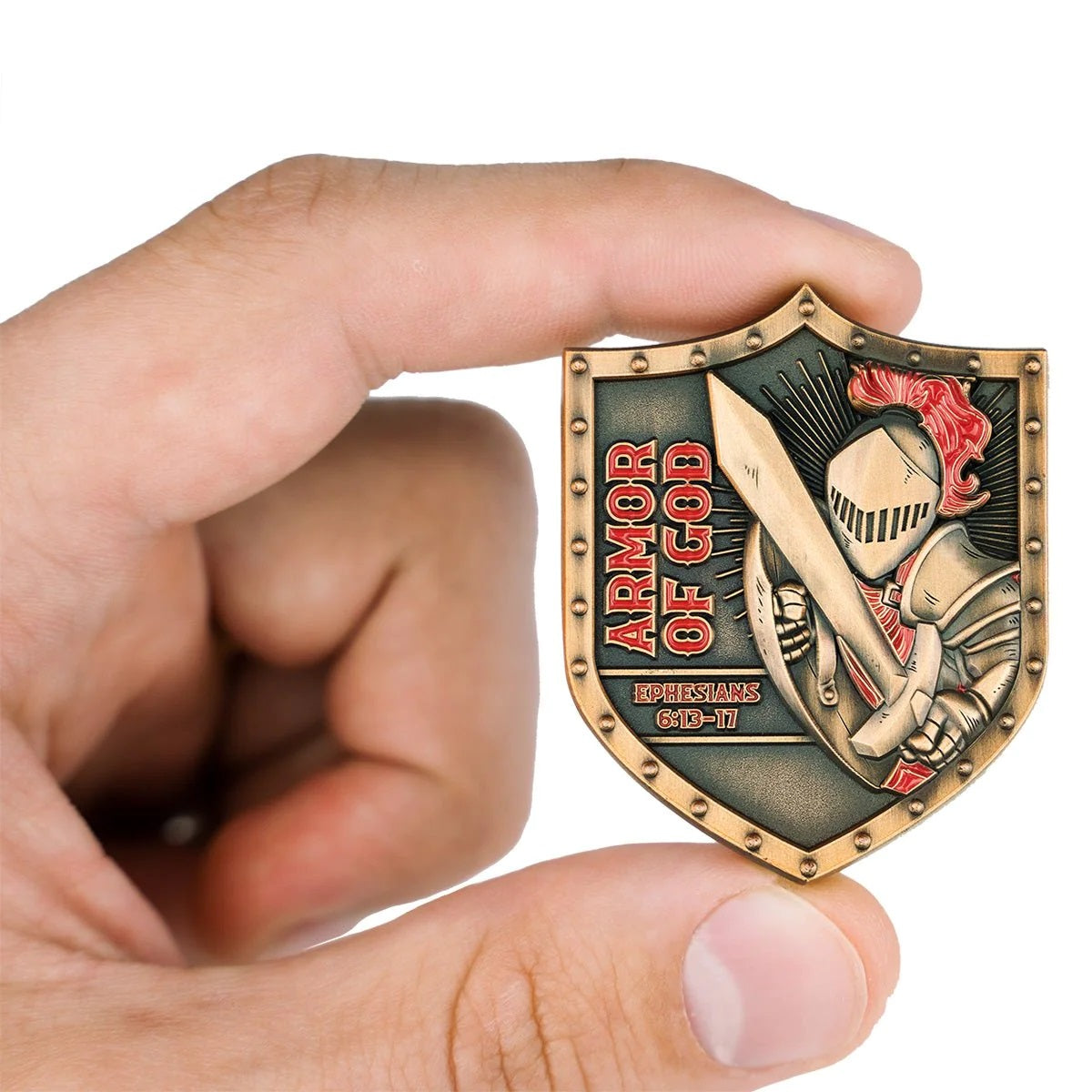 Armor of God Shield Challenge Pocket Coin