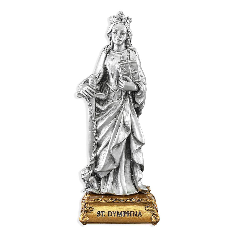 Pewter St. Dymphna Figurine - 4.5"