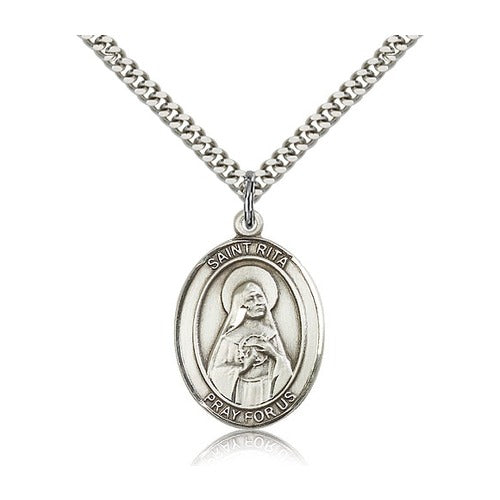 Sterling Silver St. Rita of Cascia Pendant w/ chain