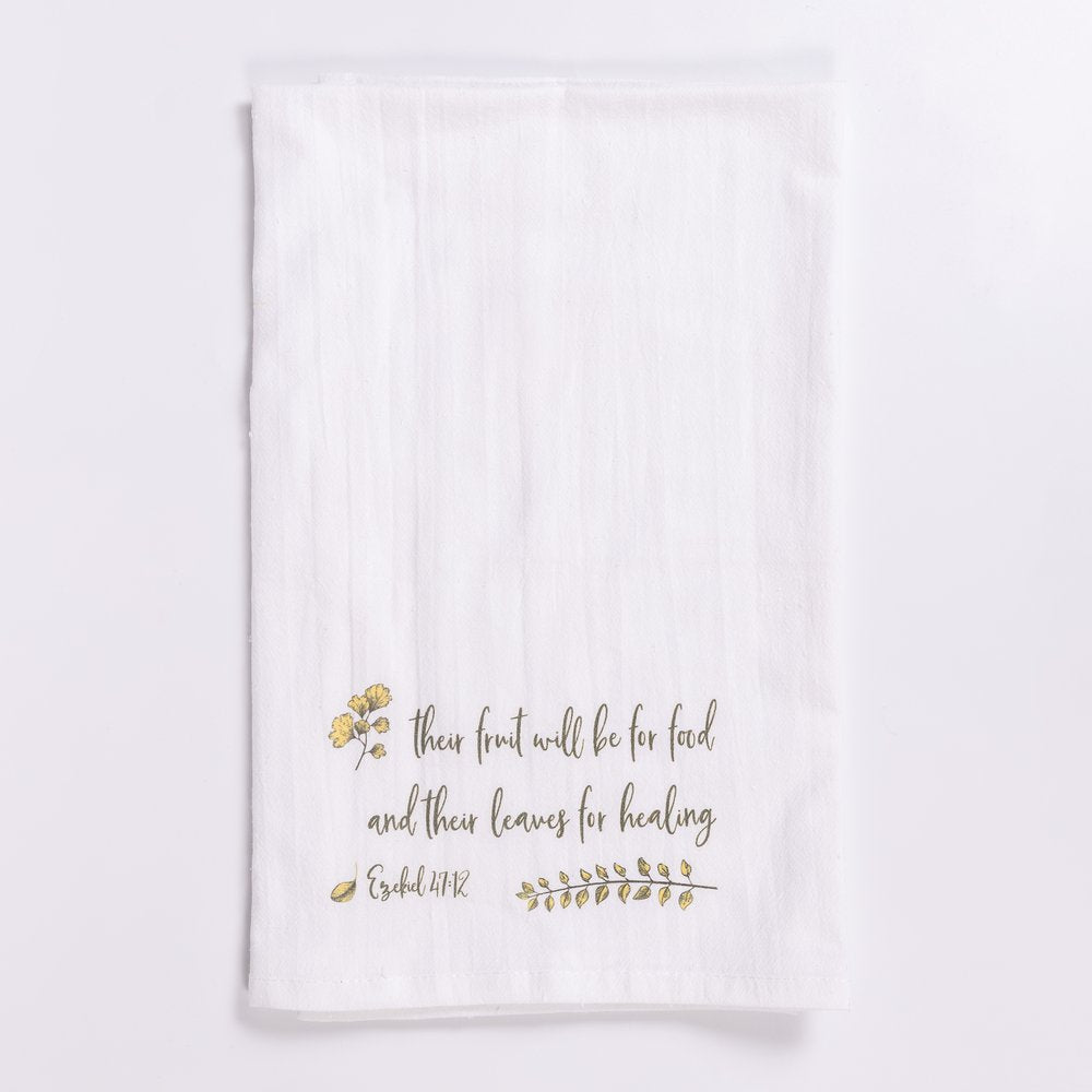 Leaves for Healing Flour Sack Dish Towel