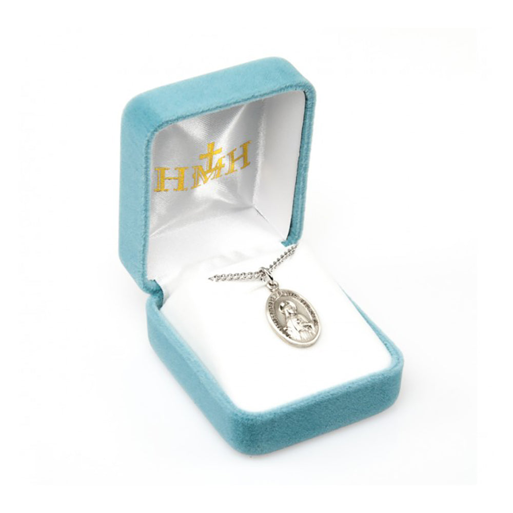 Petite Sterling Oval Immaculate Heart Necklace