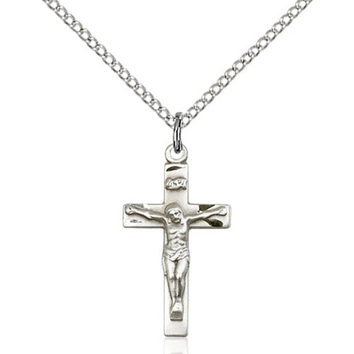 Sterling Silver Crucifix Pendant 7/8 X 3/8"