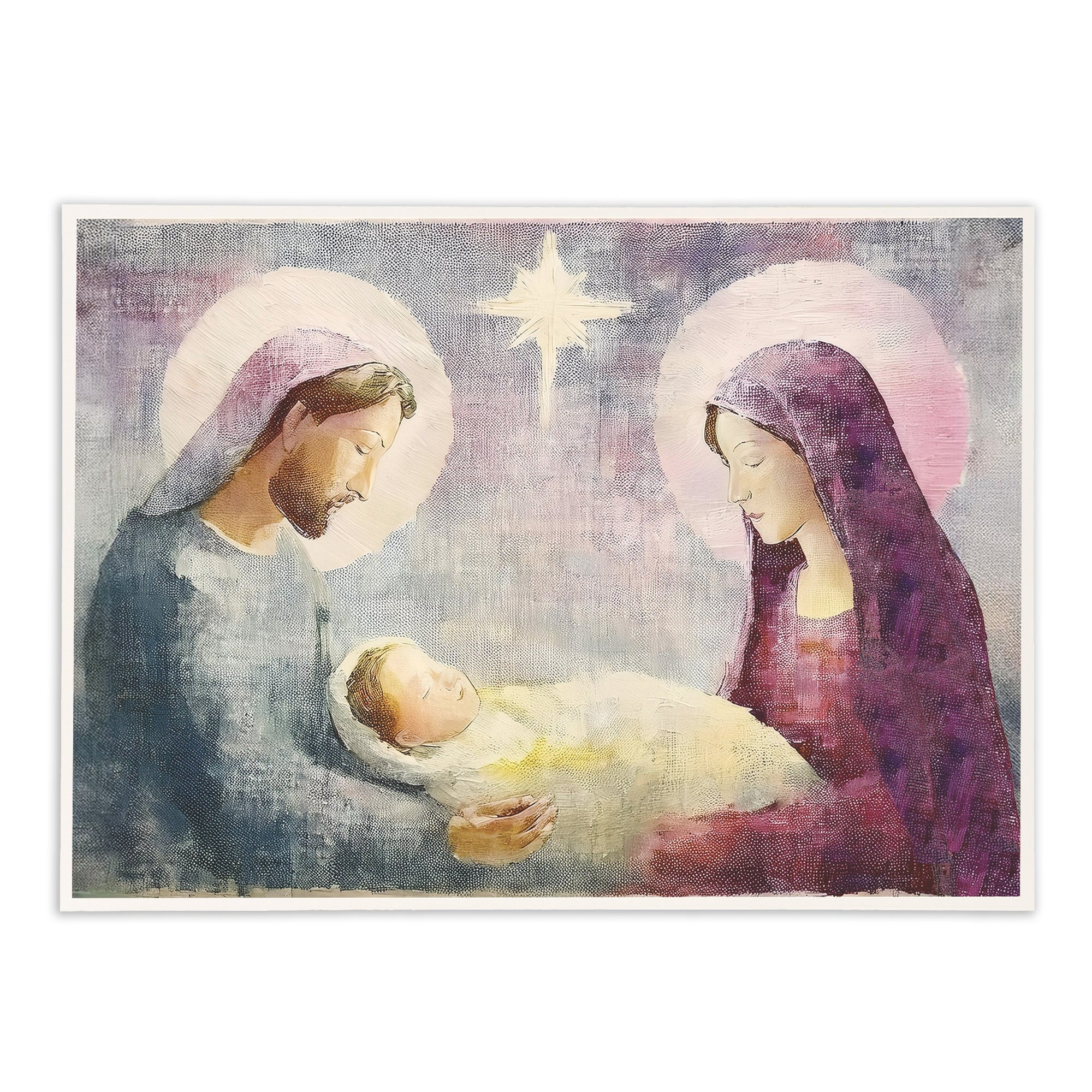 Holy Family Oil on Canvas Christmas Cards - Set of 20