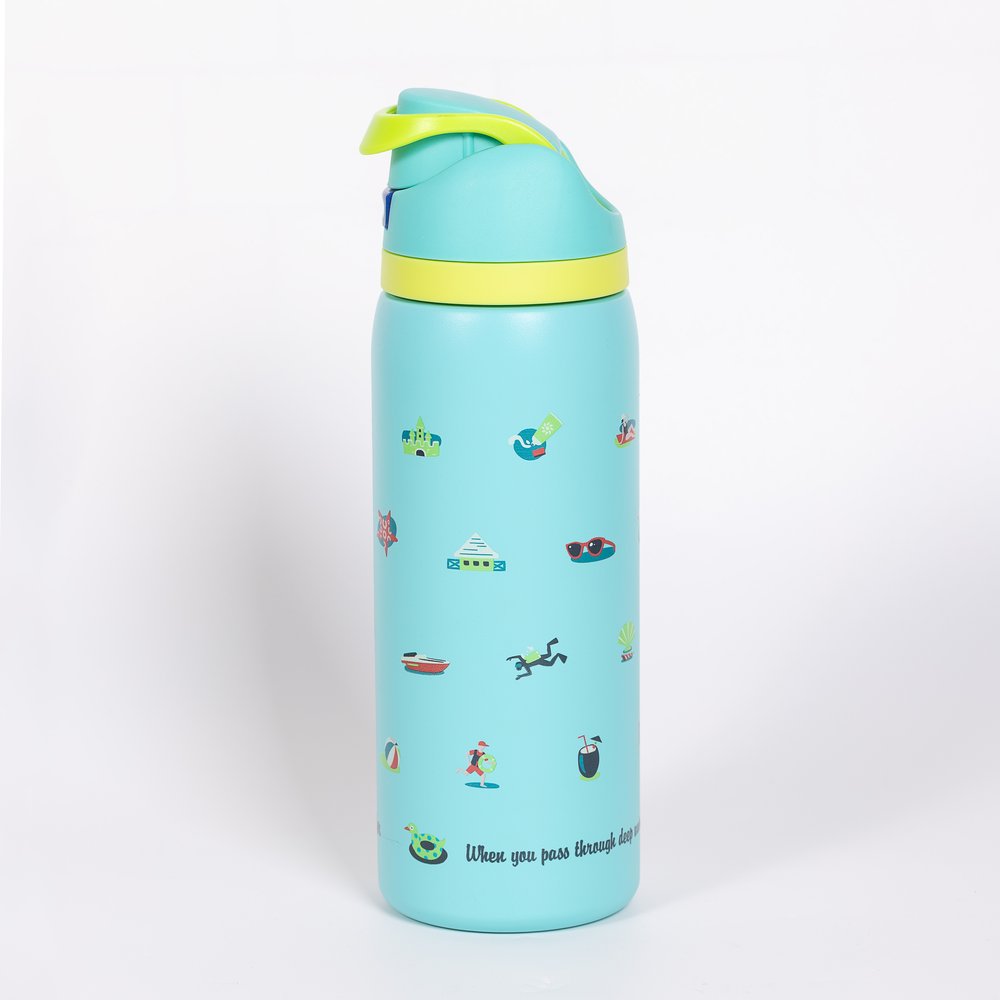 Personalized Deep Waters Teal Beach Water Bottle