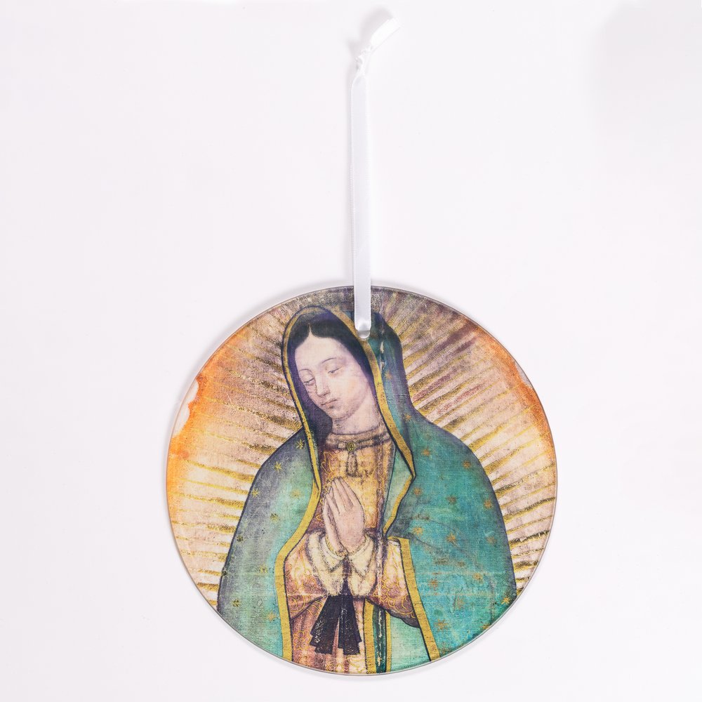 Our Lady of  Guadalupe's Tilma Glass Suncatcher - 6"