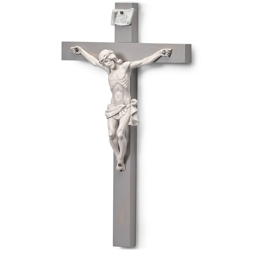 Grey Farmhouse Wall Crucifix - 12"