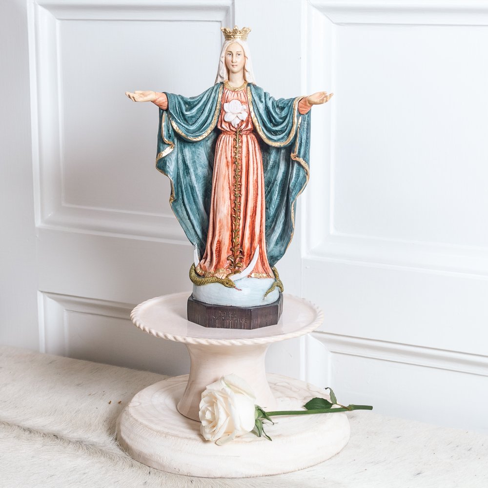 Italian Mary Mediatrix of All Graces Statue - 12.5 "