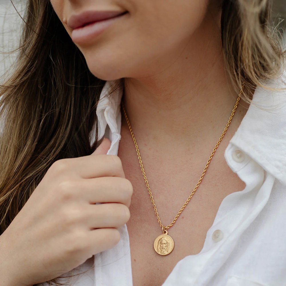 Holy Face Seek Him Necklace - 18" or 24" Chain