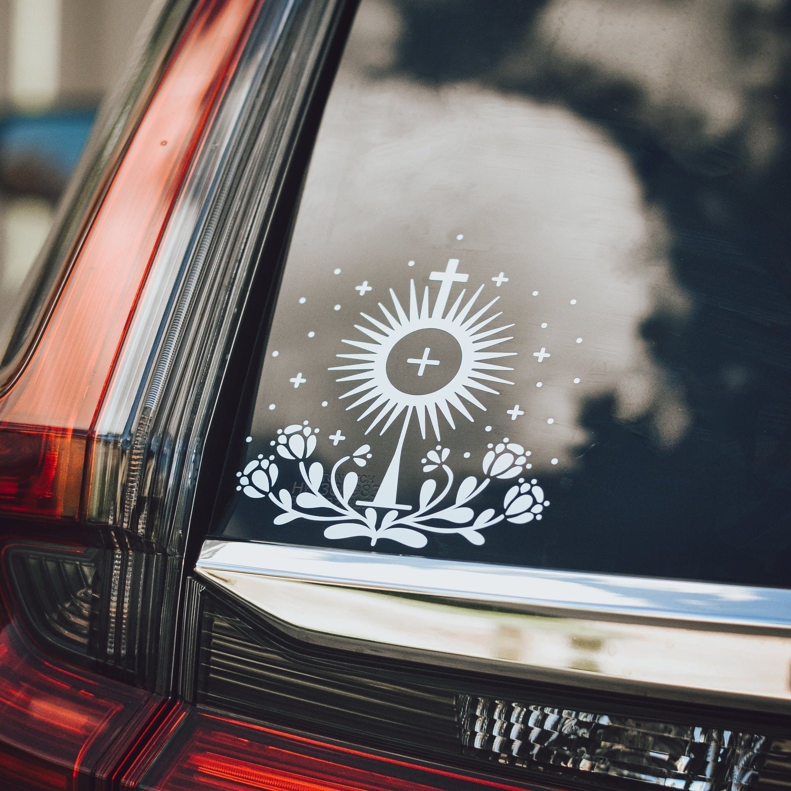 Eucharistic Revival Floral Monstrance Vinyl Sticker