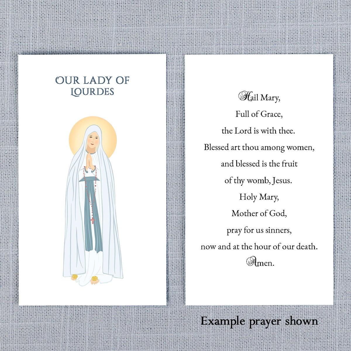 Our Lady Of Lourdes Prayer Card & Medal Set – Pack Of Three, Made In Italy