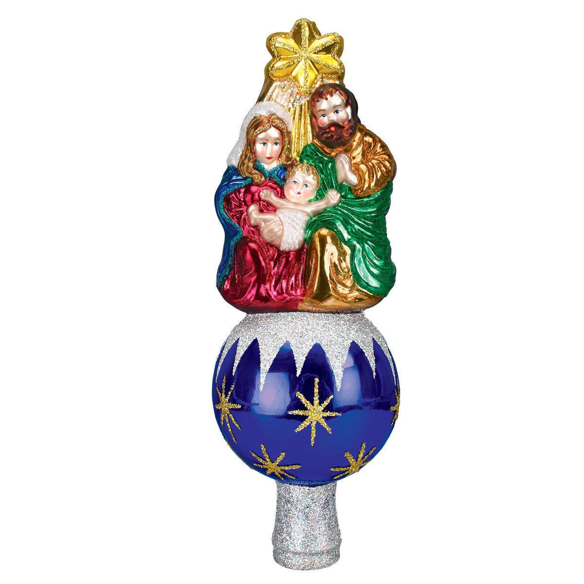 Old World Christmas Blown Glass Nativity Tree Topper