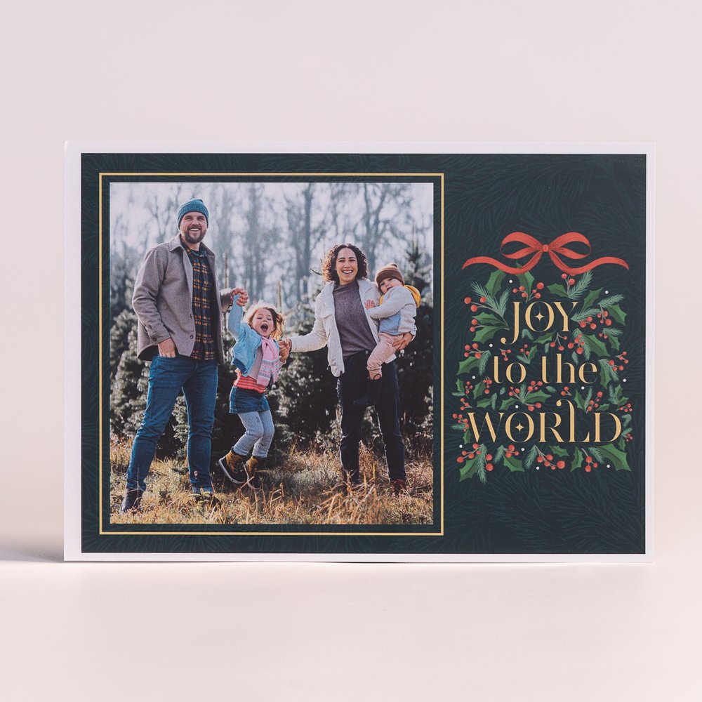 Personalized Joy to the World Photo Christmas Cards
