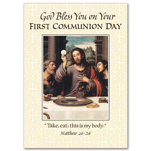 God Bless You on Your First Communion Day First Communion Card