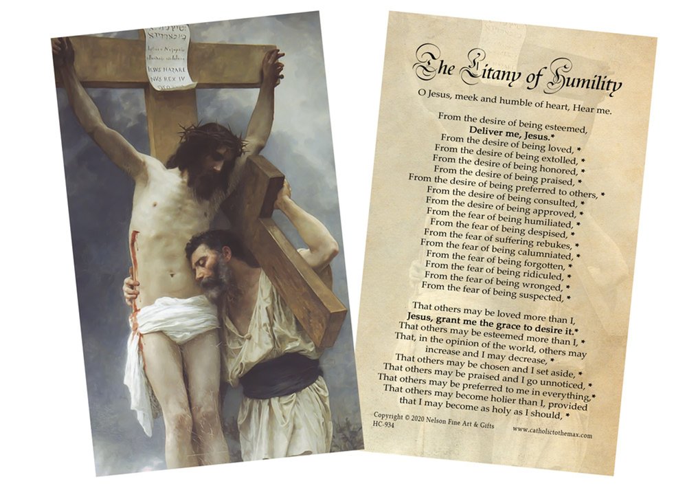 Litany of Humility Laminated Prayer Card