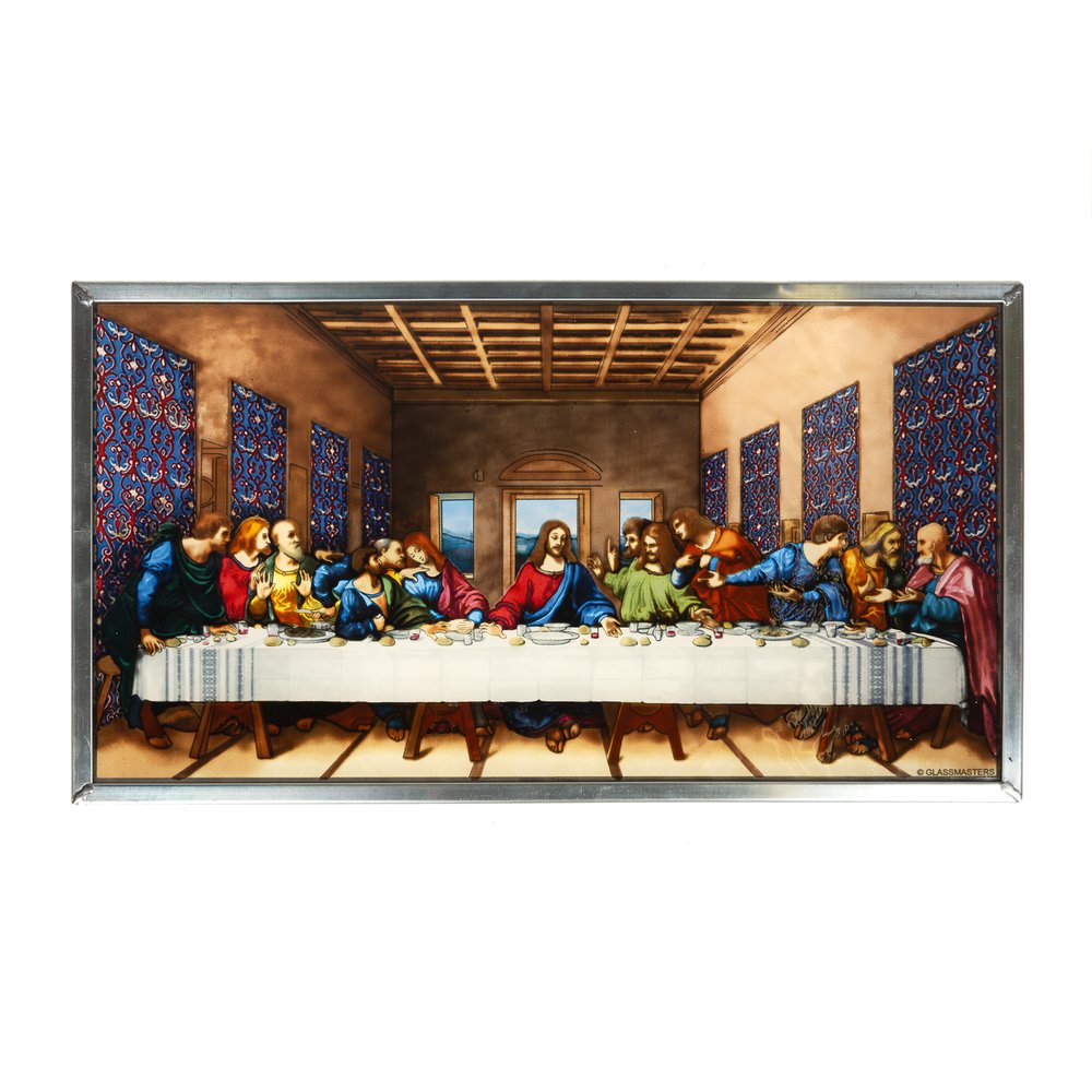 The Last Supper Stained Glass Panel - 8.25" x 15.25"