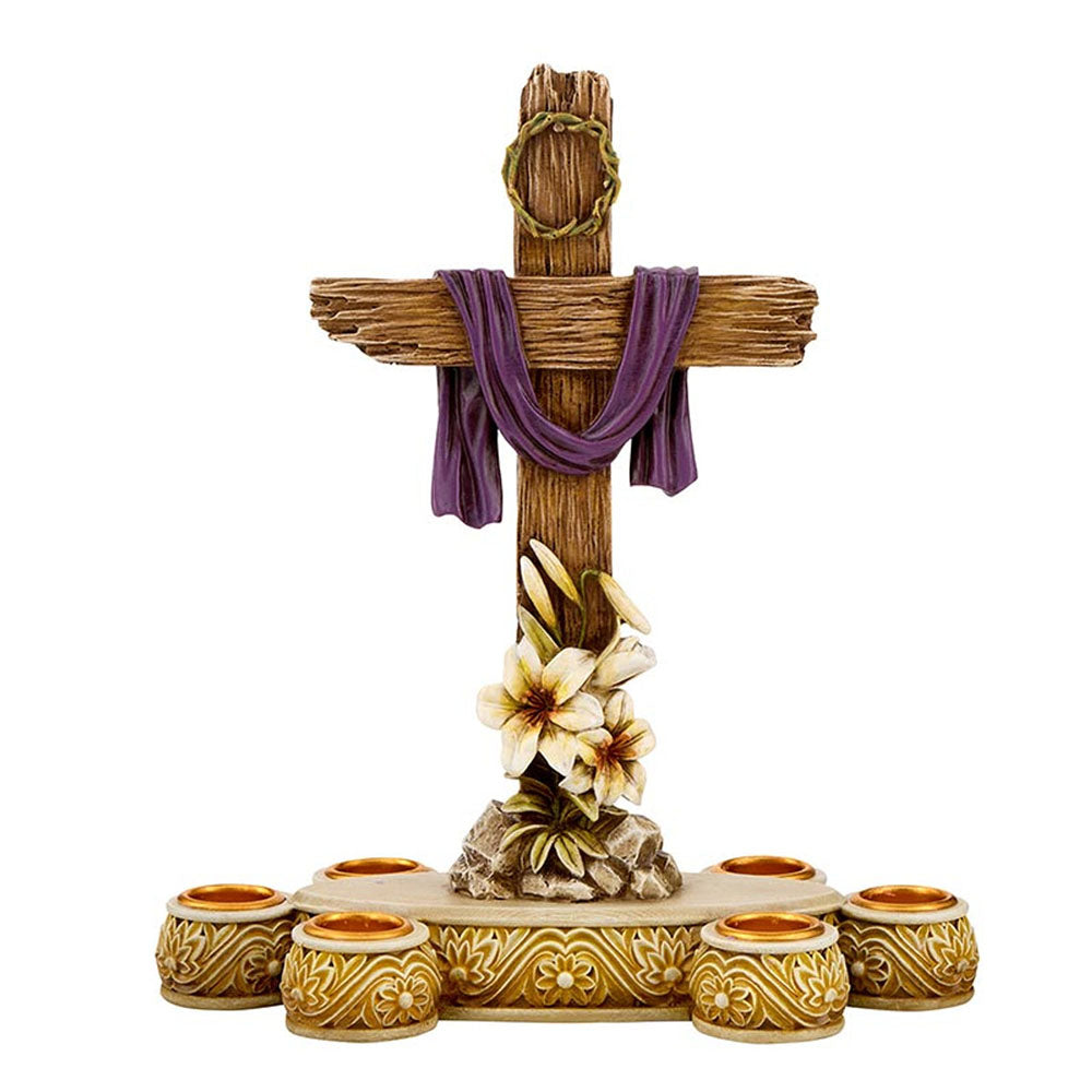 Lent Lily & Cross Candleholder
