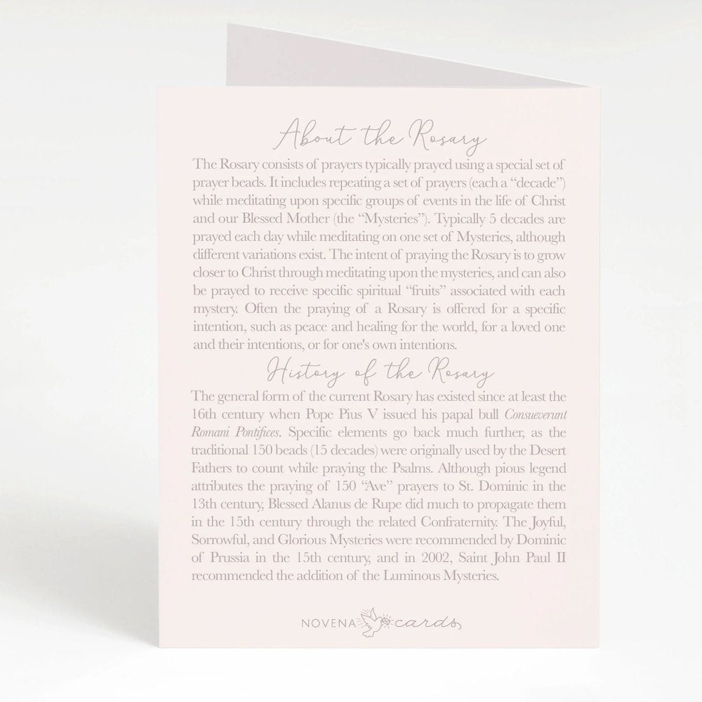 I Prayed a Rosary for You Pink Flower Bouquet Greeting Cards (4 Pack)