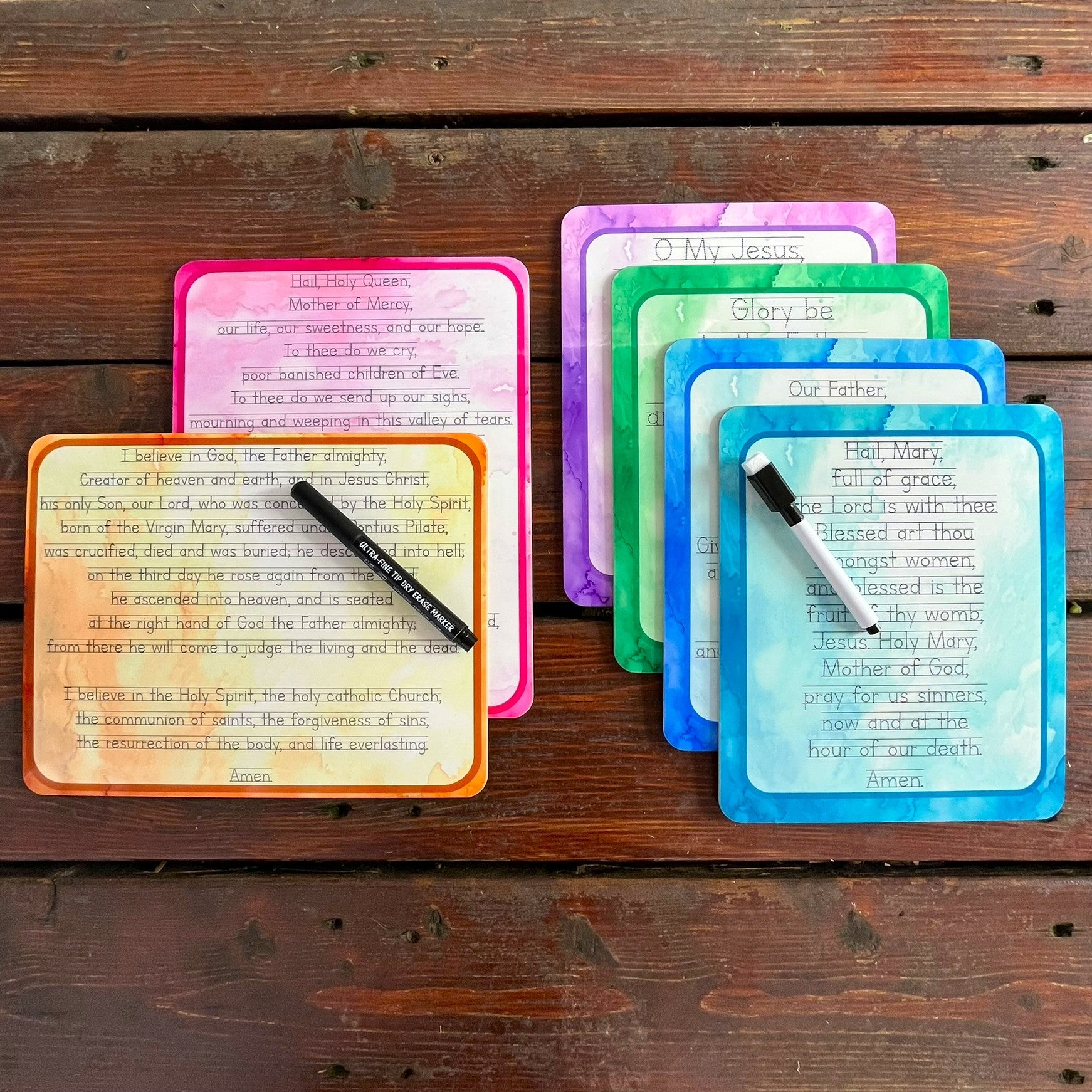 Rosary Prayers Tracing Dry-Erase Boards & Markers Set