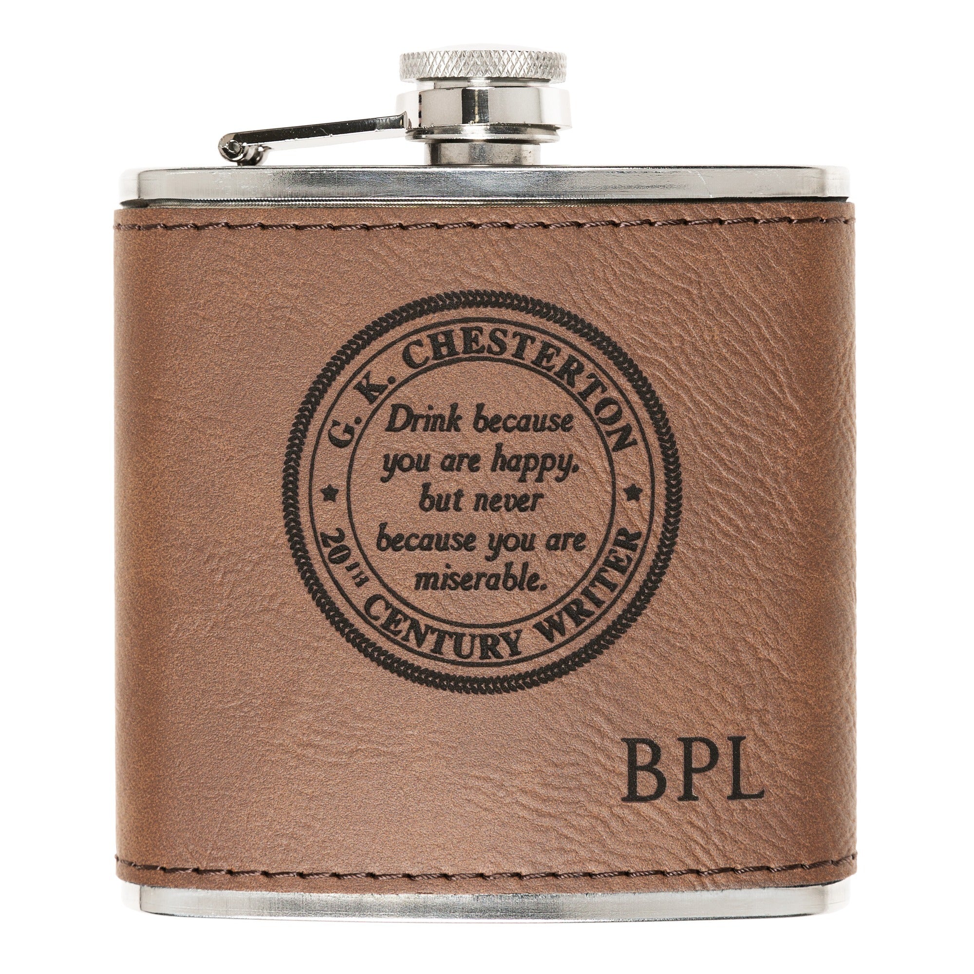 Personalized "Drink Because You are Happy" Flask