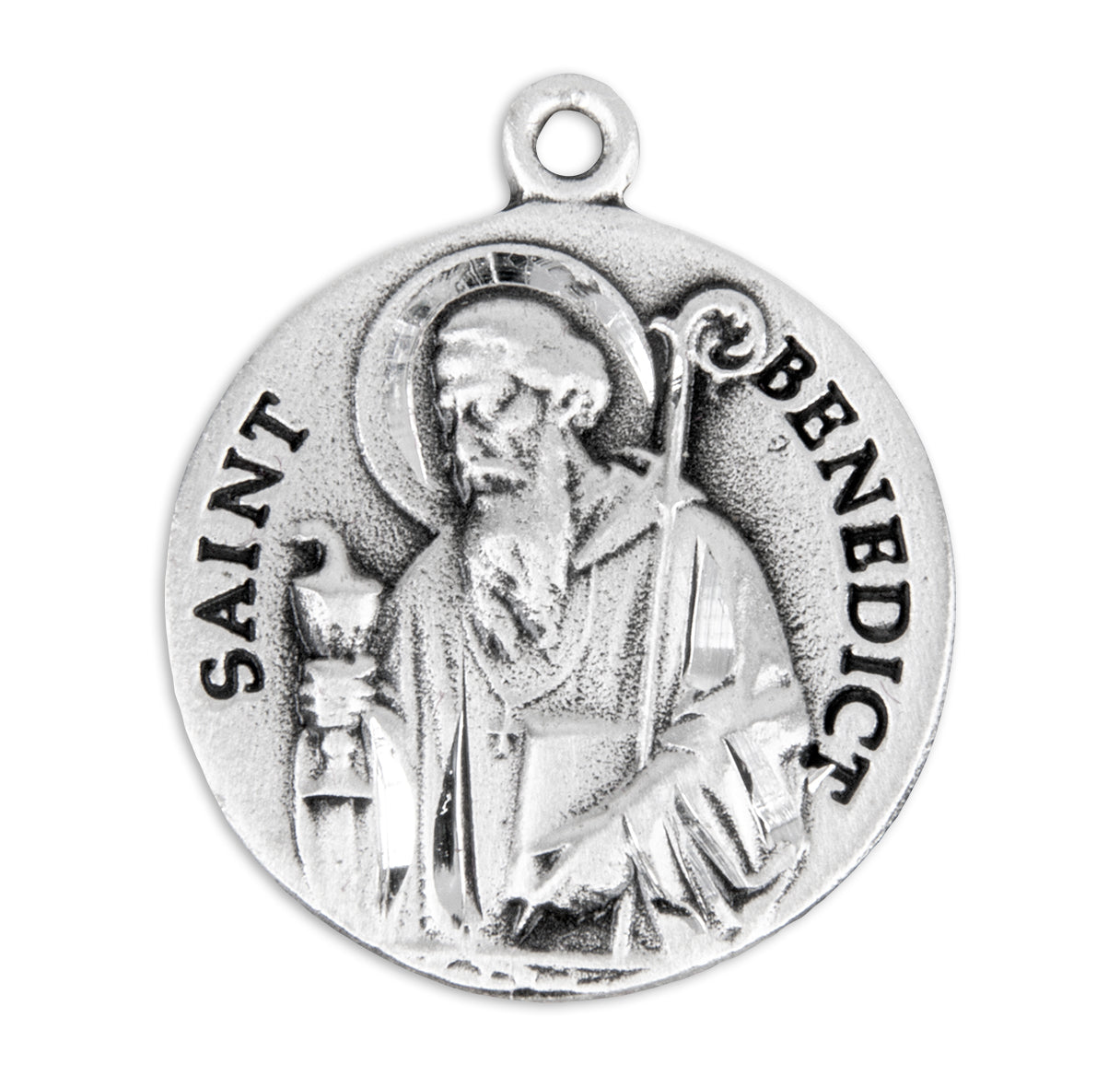 Vintage Sterling St. Benedict Medal Necklace