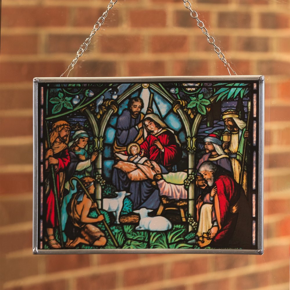 Classic Nativity Stained Glass