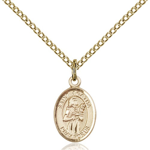 14kt Gold Filled St. Agatha Petite Pendant